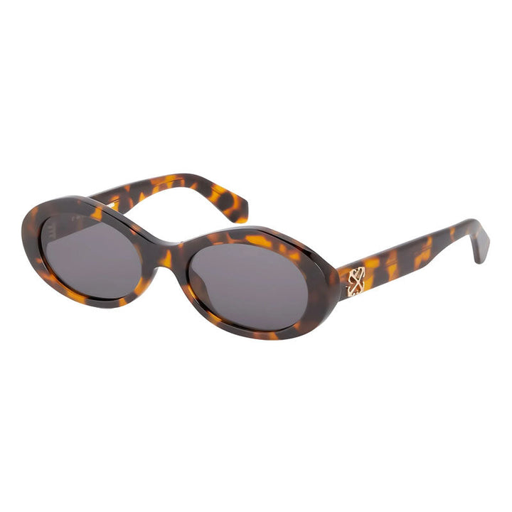 Off-White Sunglasses Oval Full Rim, Havana Frame and Dark Grey Lens OERI13GEDISON6007