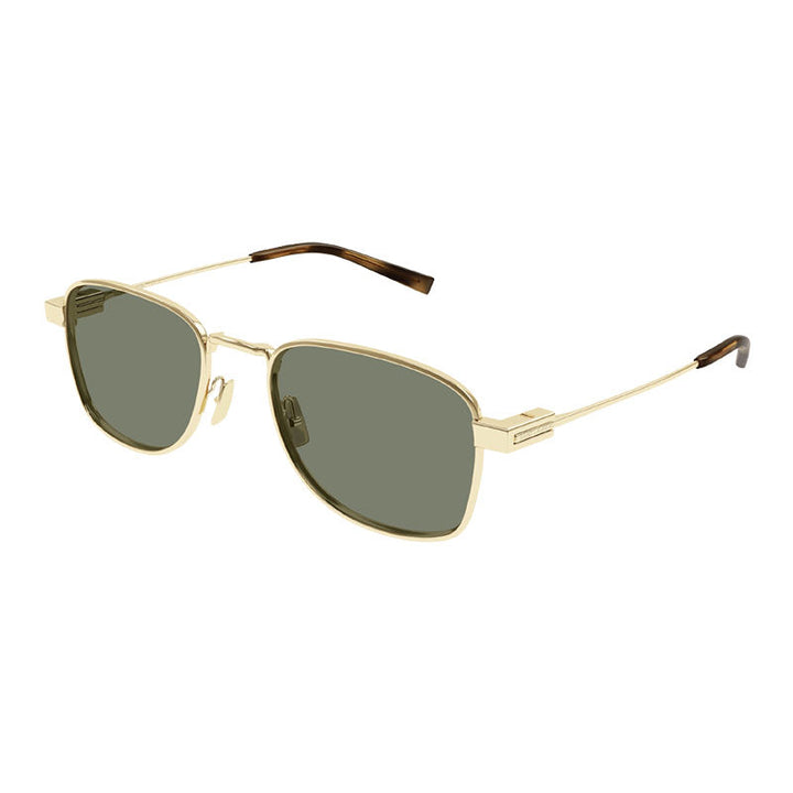 Saint Laurent Sunglasses Square Full Rim, Shiny Gold Frame and Green Lens SL741003