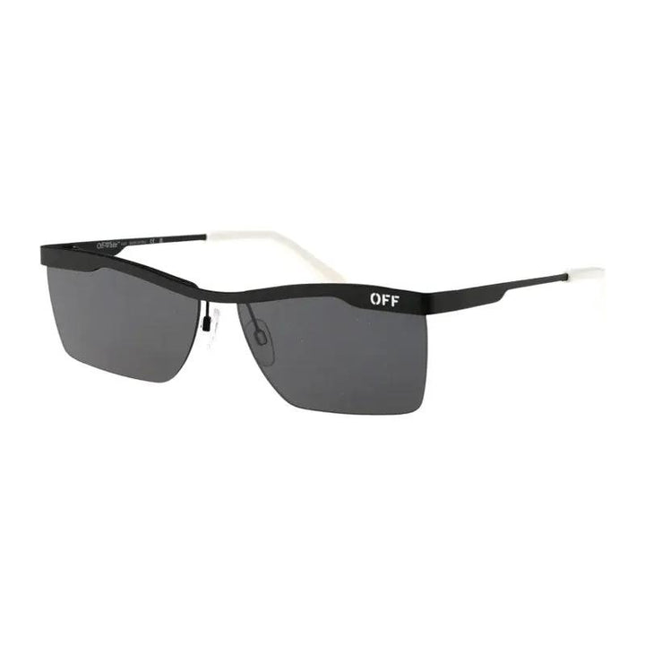 Off-White Sunglasses Rectangle Semi Rim, Black Frame And Grey Lens Oeri095Rimini1007