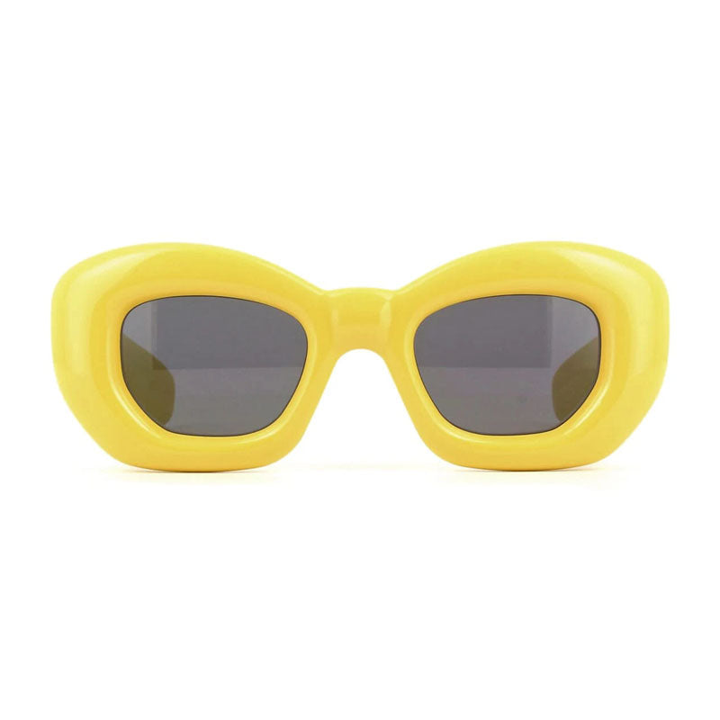 Loewe Sunglasses Cat Eye Full Rim, Shiny Yellow Frame and Grey Lens LW40117I39A
