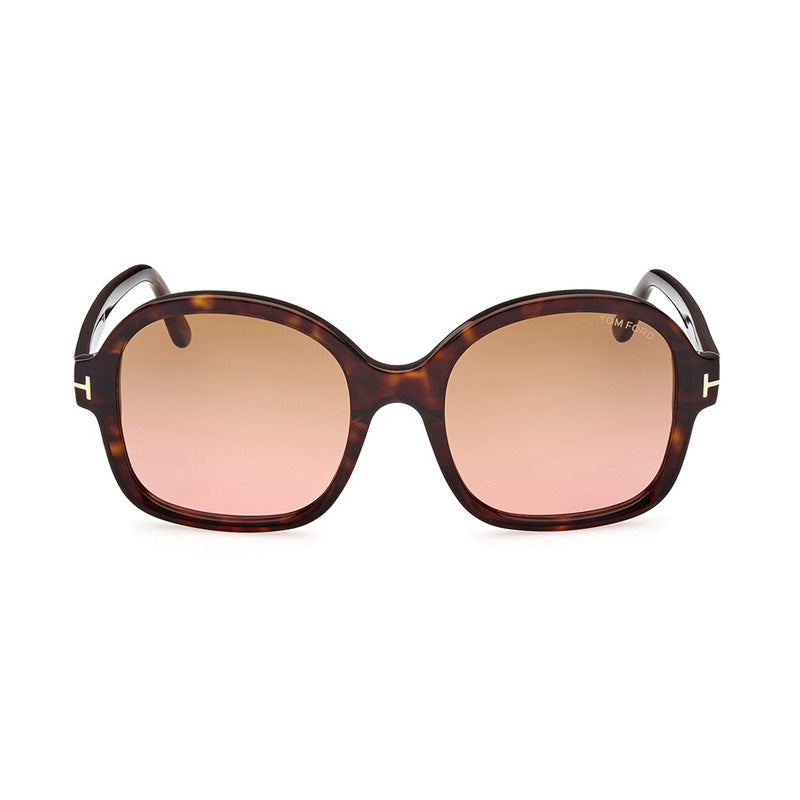 Tom Ford Oval Full Rim, with a Dark Havana frame and Brown to Peach Gradient lens.