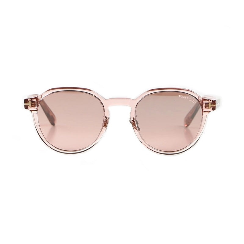 Tom Ford Round Full Rim, with a Transparent Pink frame and Pink Mirror lens.