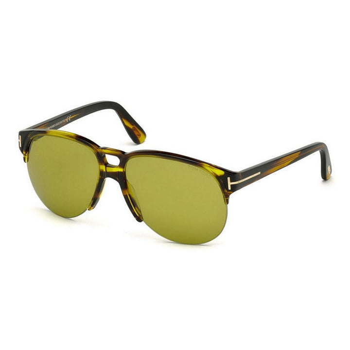 Tom Ford Aviator Semi Rim, with a Shiny Green Havana frame and Green lens.