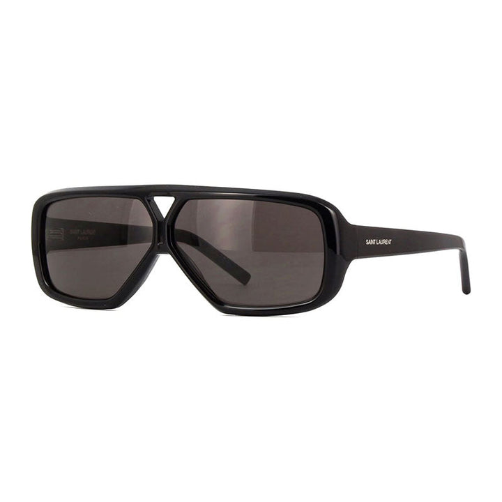 Saint Laurent Sunglasses Aviator Full Rim, Shiny Black Frame and Grey Lens SL569Y001