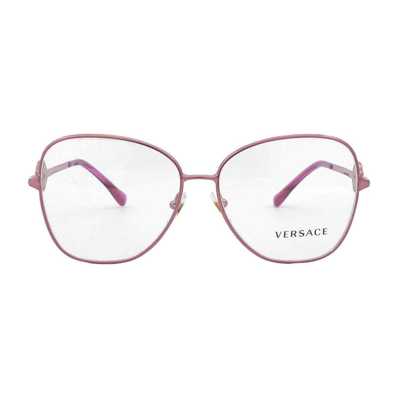 Versace Sunglasses Rectangle Full Rim, Metallized Pink Frame and Clear Lens Lens VE12891500