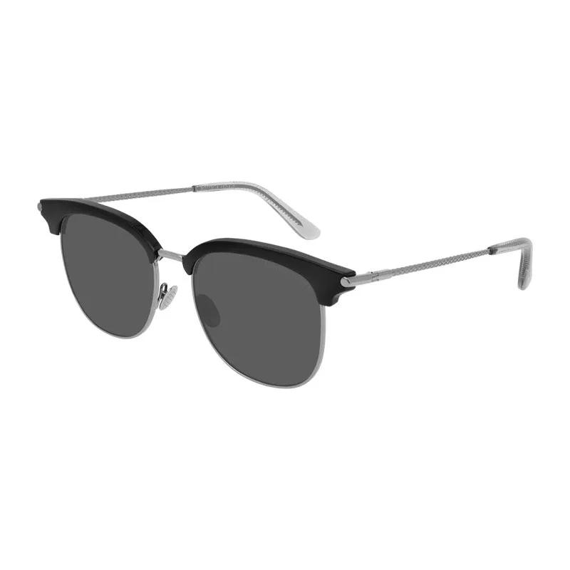 Bottega Veneta Sunglasses Square Full Rim, Ruthenium/black Frame And Grey Lens Bv0253S001
