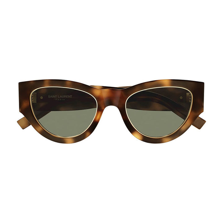 Saint Laurent Sunglasses Cat Eye Full Rim, Havana/Gold Frame and Dark Green Lens SLM94RIM001