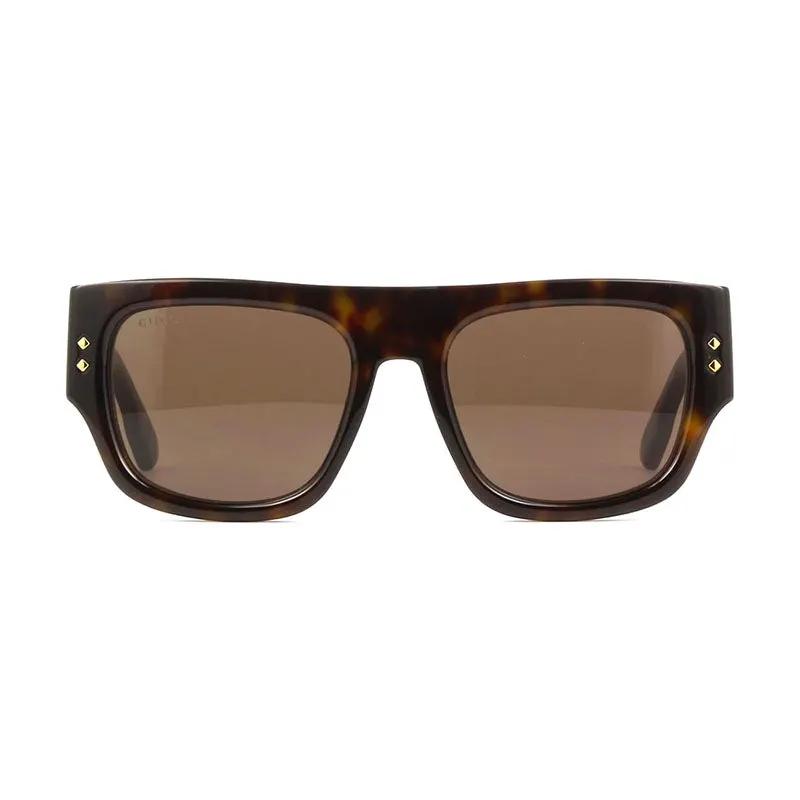 Gucci Sunglasses Square Full Rim, Dark Havana Frame And Brown Lens Gg1262S002