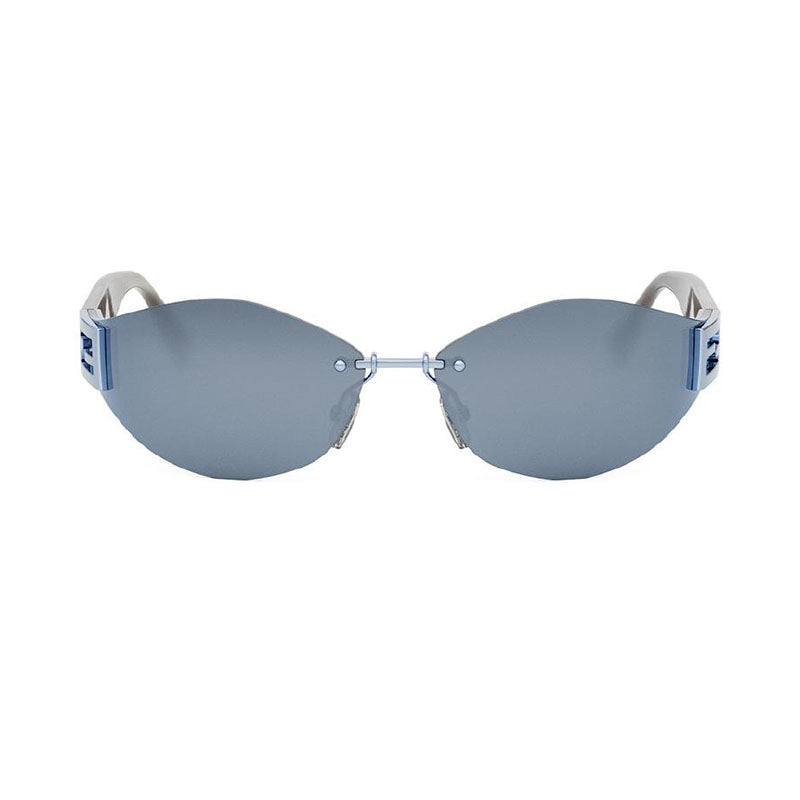 Fendi Sunglasses Geometric Rimless, Matte Black Frame and Grey Lens FE40159U84C