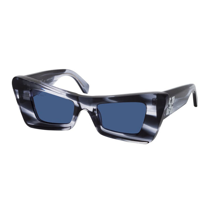Off-White Sunglasses Cat Eye Full Rim, Navy Marble Frame and Blue Lens OERI027ACCRA4945