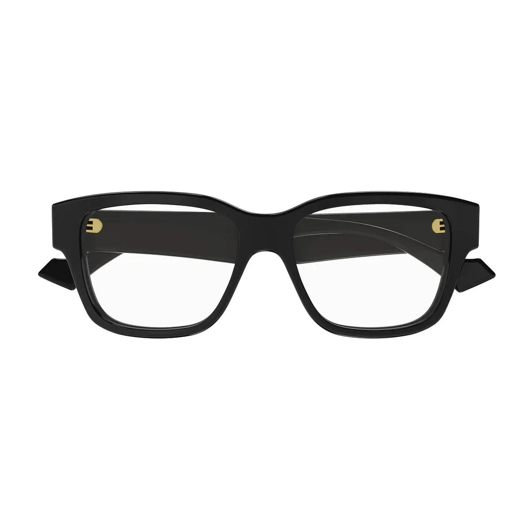 Gucci Eyeglasses Square Full Rim, Shiny Black Frame And Clear Demo Lenses Lens Gg1428O004