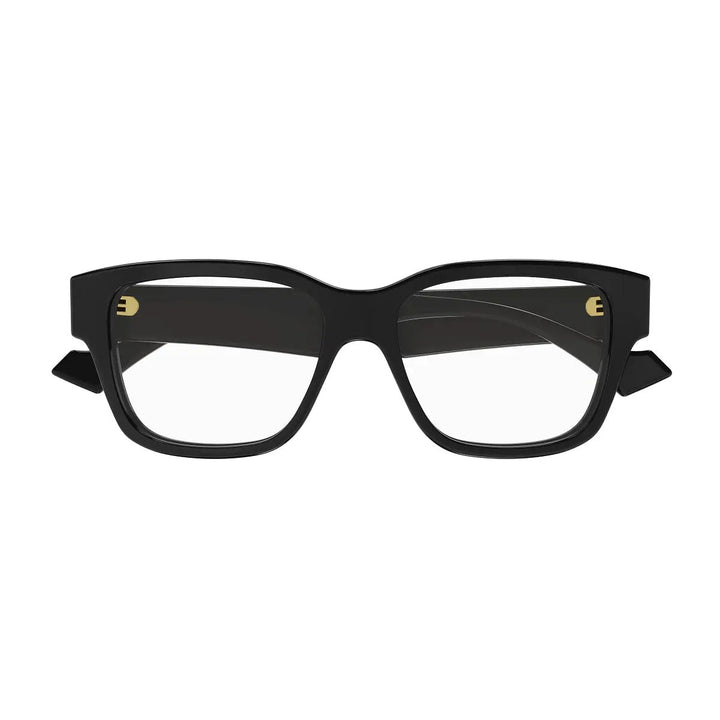 Gucci Eyeglasses Square Full Rim, Shiny Black Frame And Clear Demo Lenses Lens Gg1428O004