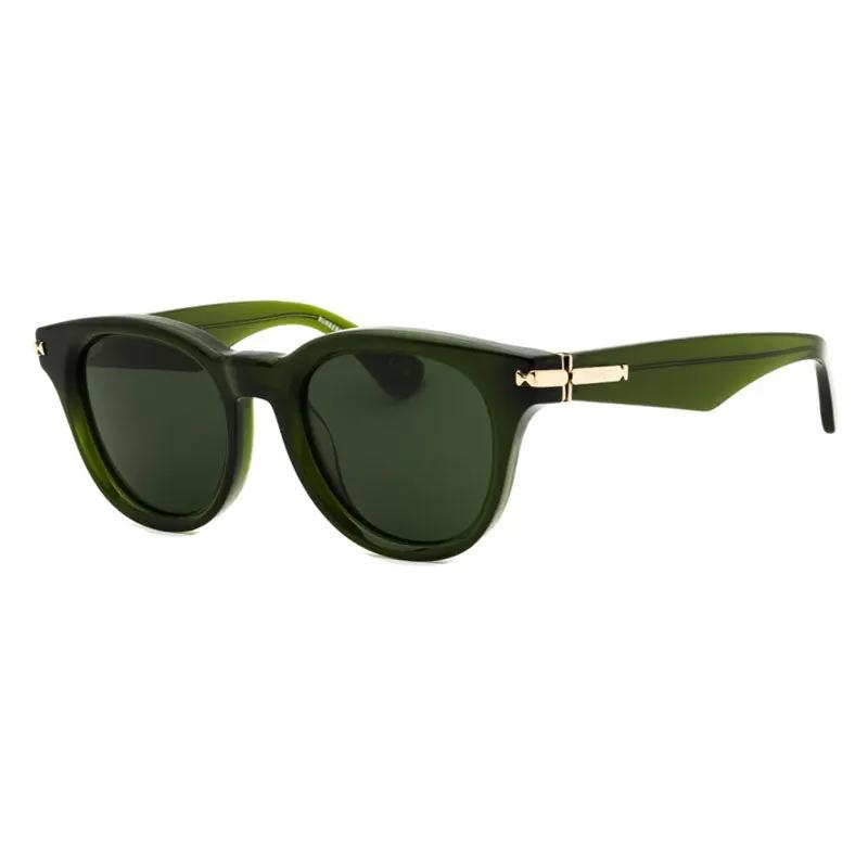 Burberry Sunglasses Round Full Rim, Green Frame And Dark Green Lens