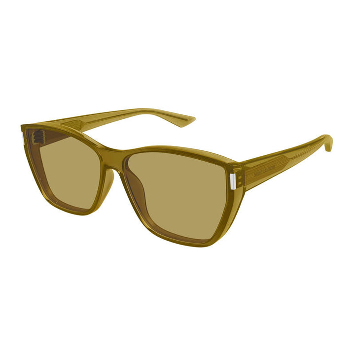 Saint Laurent Sunglasses Cat Eye Full Rim, Transparent Ocra Frame and Nicotine Lens SL758004