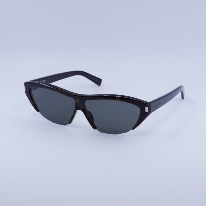 Saint Laurent Sunglasses Shield Full Rim, Dark Havana Frame and Grey Lens SL704002