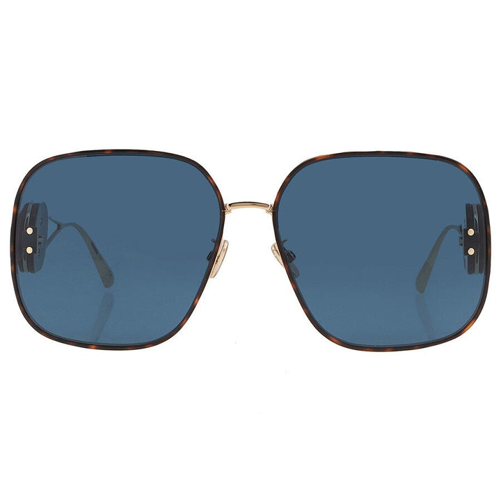 Dior Sunglasses Square Full Rim, Gold Havana Frame and Dark Blue Lens DIORBOBBYS1UB5B0