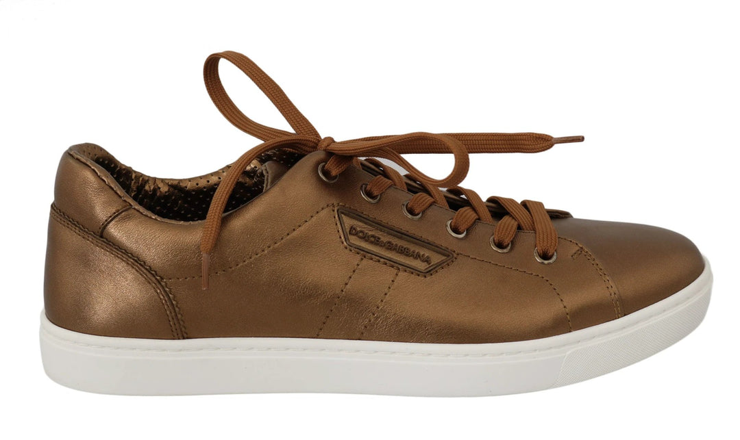 Dolce &amp; Gabbana Sample Sale Dolce &amp; Gabbana Gold Leather Mens Casual Sneakers - | Designer outlet