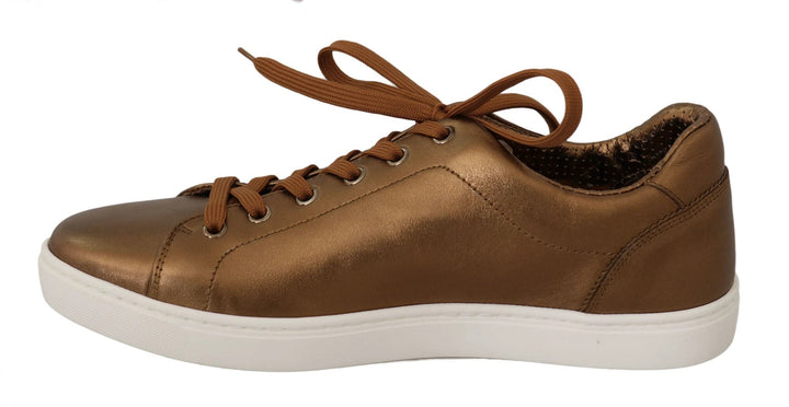 Dolce &amp; Gabbana Sample Sale Dolce &amp; Gabbana Gold Leather Mens Casual Sneakers - | Designer outlet