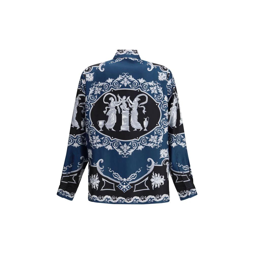 Versace Blue Silk Shirt