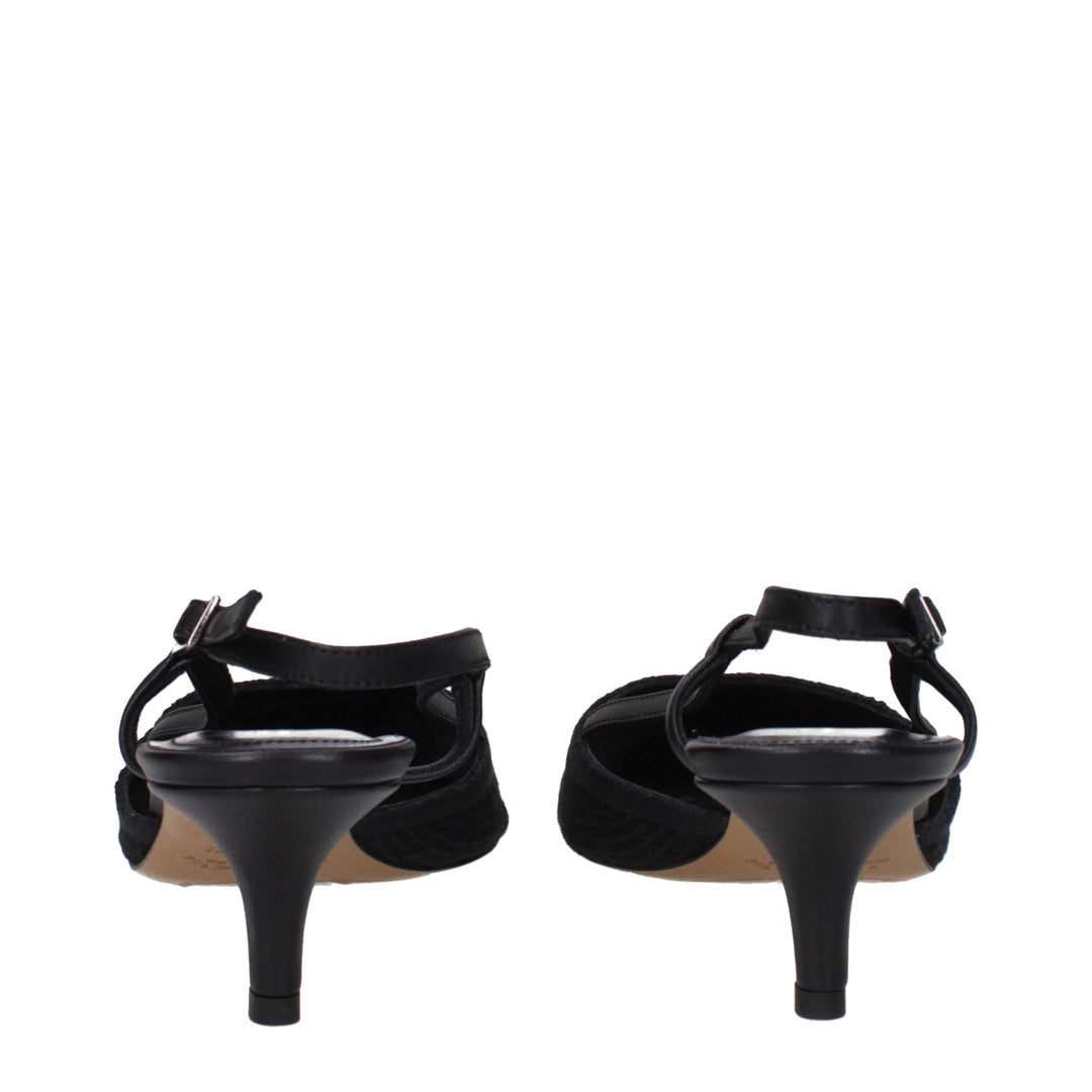 Isabel Marant Black Fabric Mid Heel Pumps