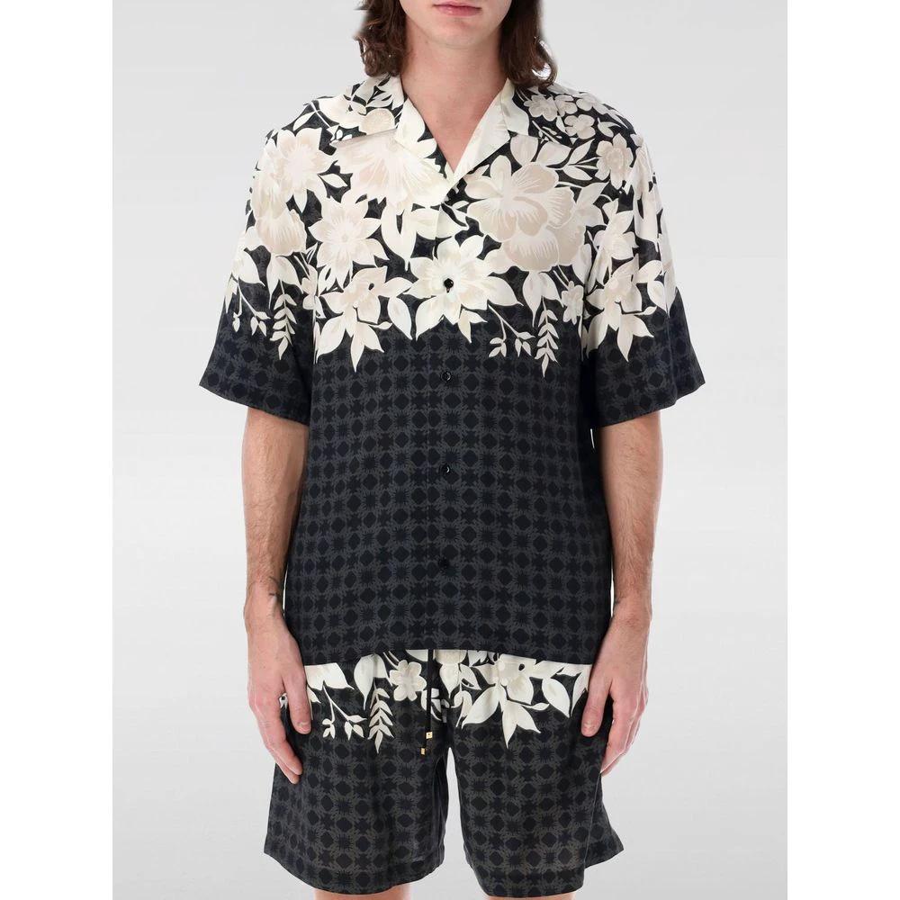 Amiri Black Silk Pattern Shirt by Amiri outlet now on sale