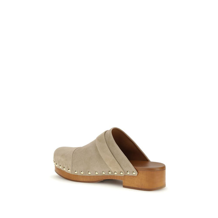 Chloé Beige Calf Leather Bos Taurus Clogs by Chloé outlet now on sale