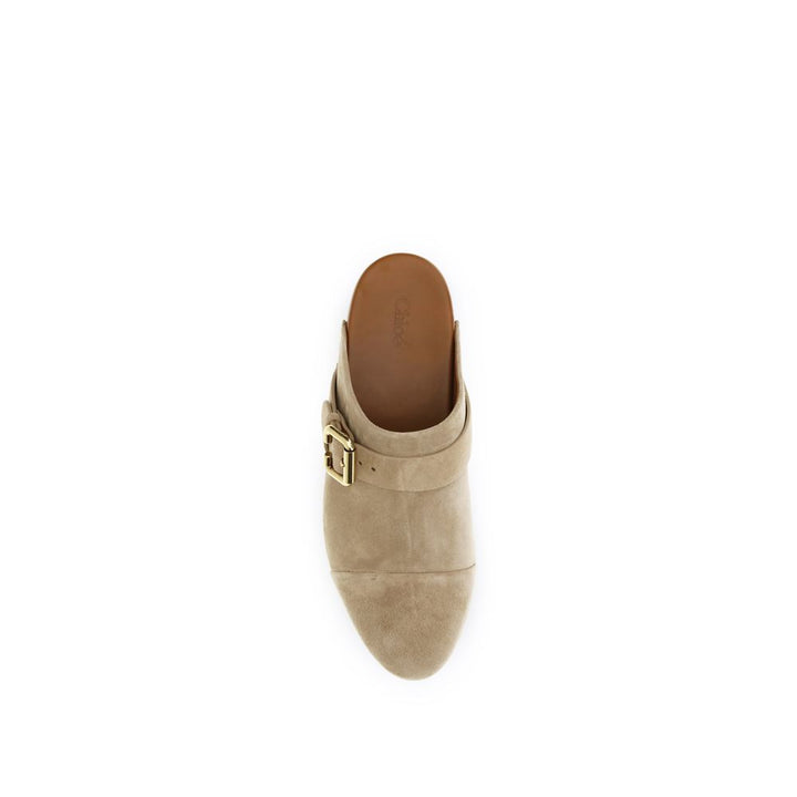 Chloé Beige Calf Leather Bos Taurus Clogs by Chloé outlet now on sale