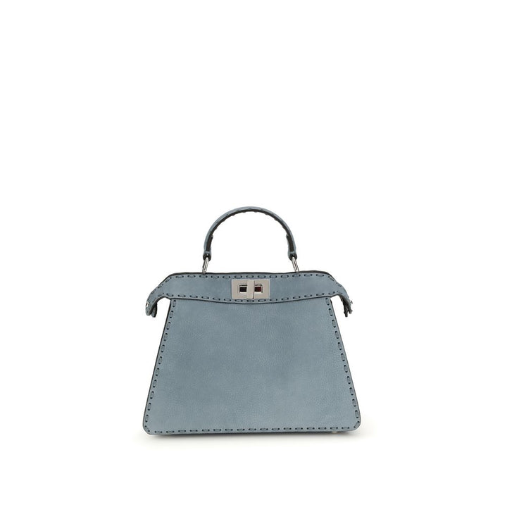 Fendi Light Blue Calf Leather Bos Taurus Shoulder Bag