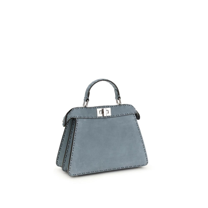 Fendi Light Blue Calf Leather Bos Taurus Shoulder Bag