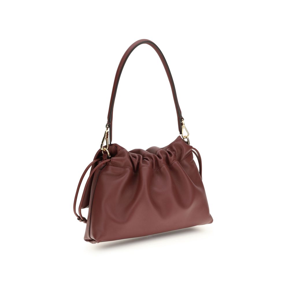 Fendi Bordeaux Calf Leather Bos Taurus Shoulder Bag