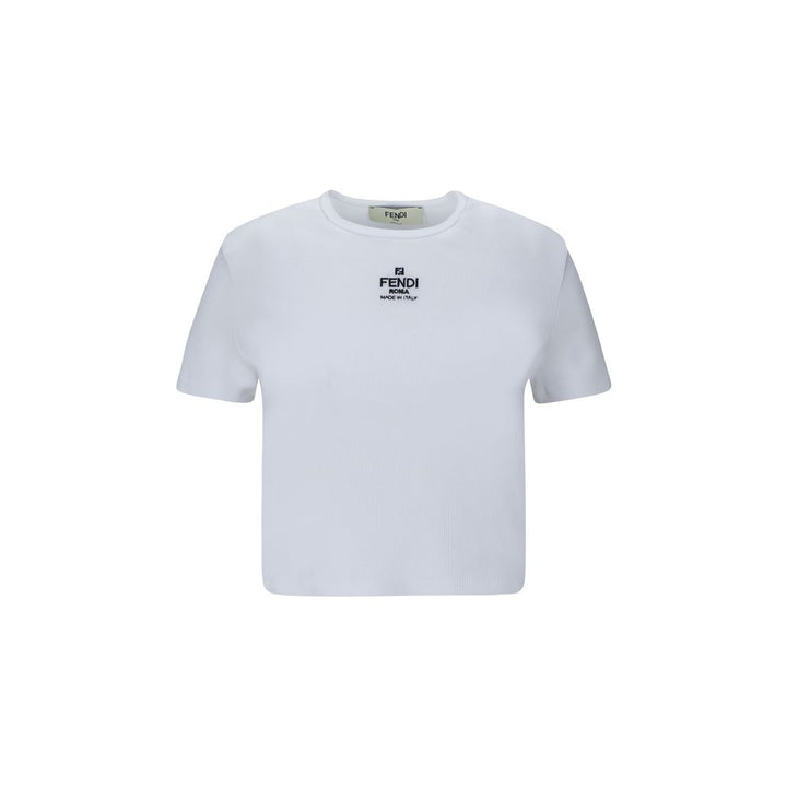 Fendi White Cotton T-Shirt