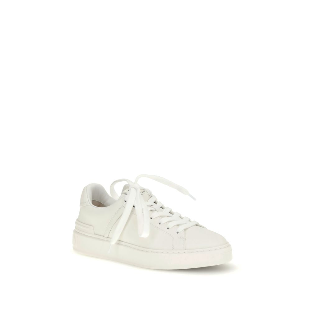 Balmain White Calf Leather Bos Taurus Low Top Sneakers by Balmain outlet now on sale