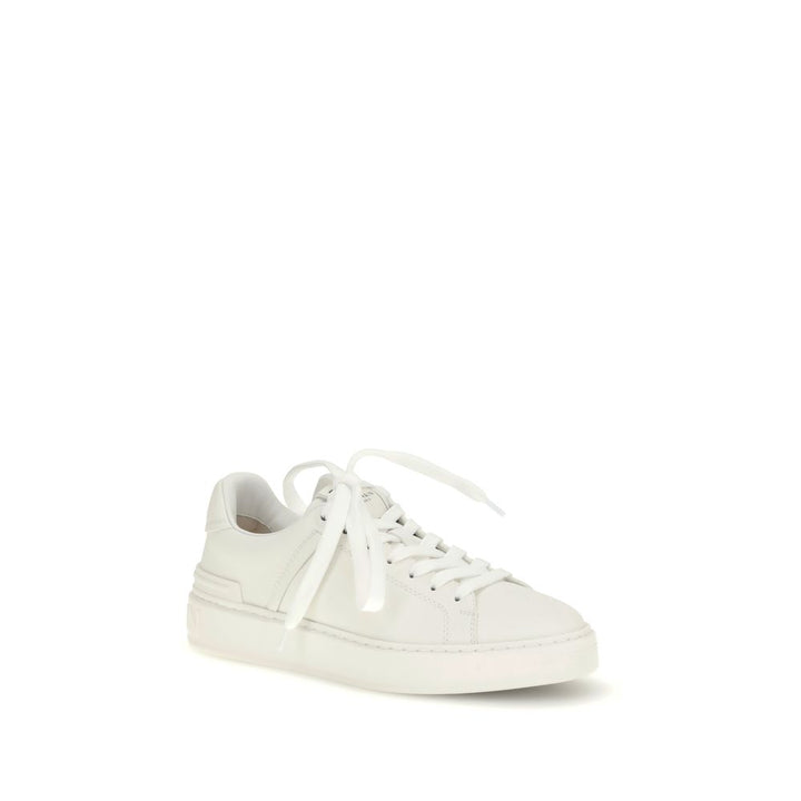 Balmain White Calf Leather Bos Taurus Low Top Sneakers by Balmain outlet now on sale