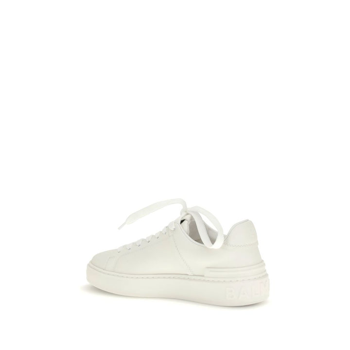 Balmain White Calf Leather Bos Taurus Low Top Sneakers by Balmain outlet now on sale