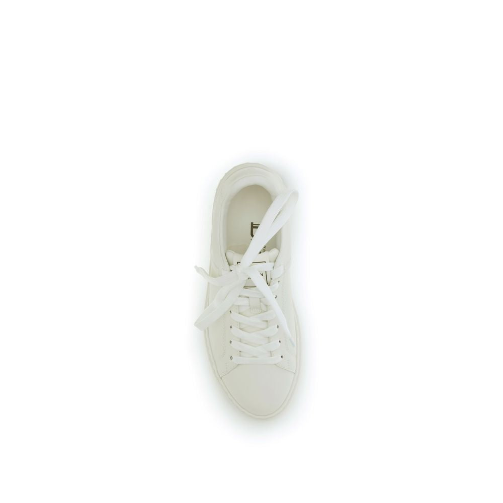 Balmain White Calf Leather Bos Taurus Low Top Sneakers by Balmain outlet now on sale