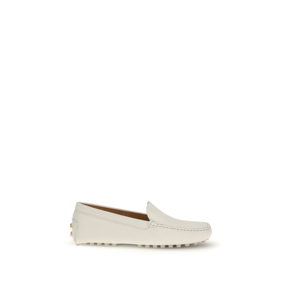 Tod's Cream Calf Leather Bos Taurus Slip-On Loafers by Tod's outlet now on sale