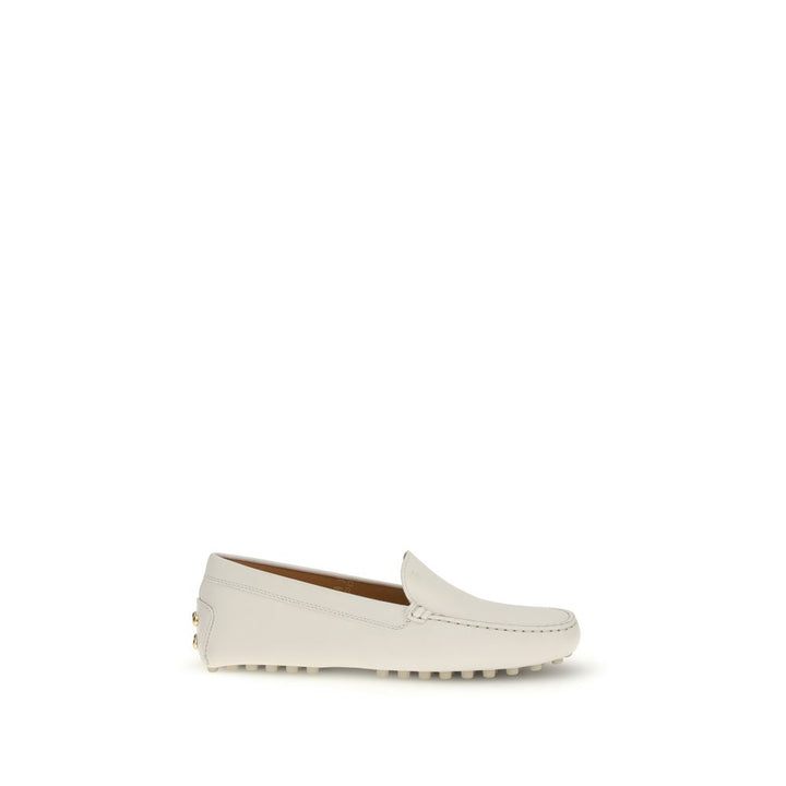 Tod's Cream Calf Leather Bos Taurus Slip-On Loafers by Tod's outlet now on sale