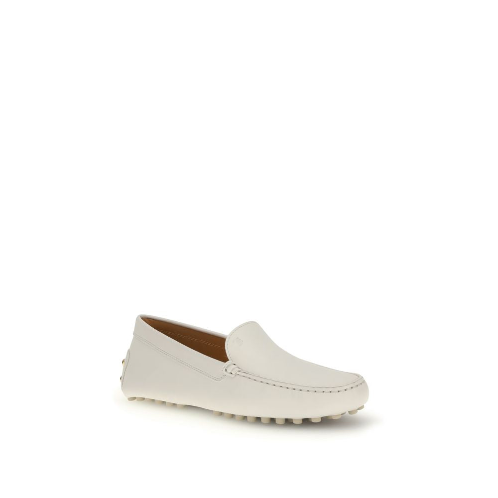 Tod's Cream Calf Leather Bos Taurus Slip-On Loafers by Tod's outlet now on sale