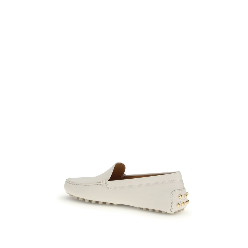 Tod's Cream Calf Leather Bos Taurus Slip-On Loafers by Tod's outlet now on sale