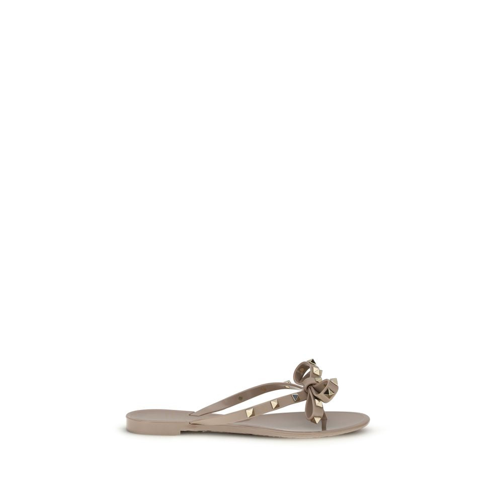Valentino Garavani Beige Pvc Flat Sandals by Valentino Garavani outlet now on sale