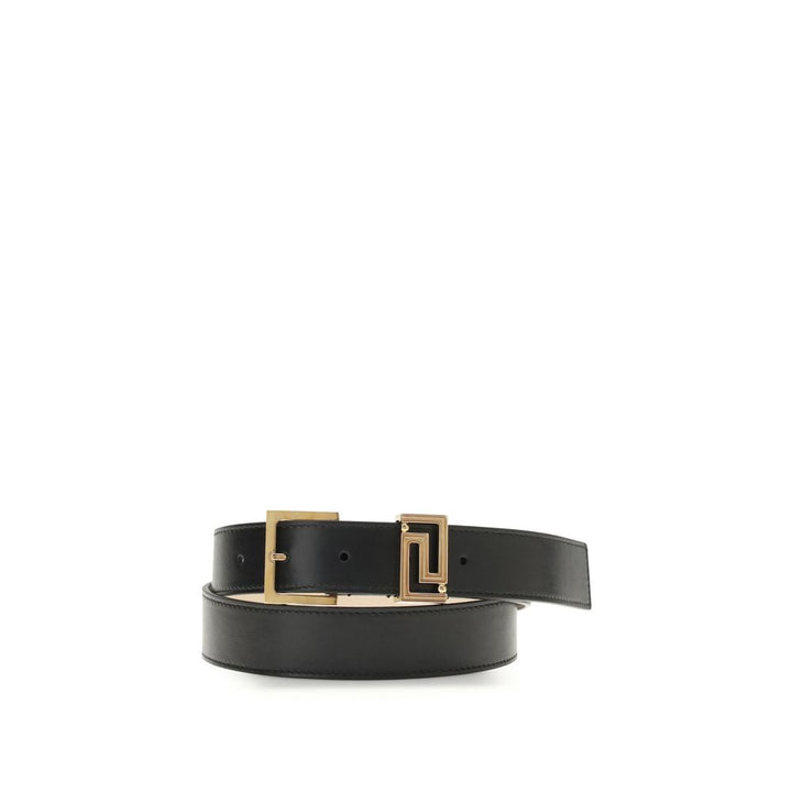 Versace Black Calf Leather Bos Taurus Belt by Versace outlet now on sale