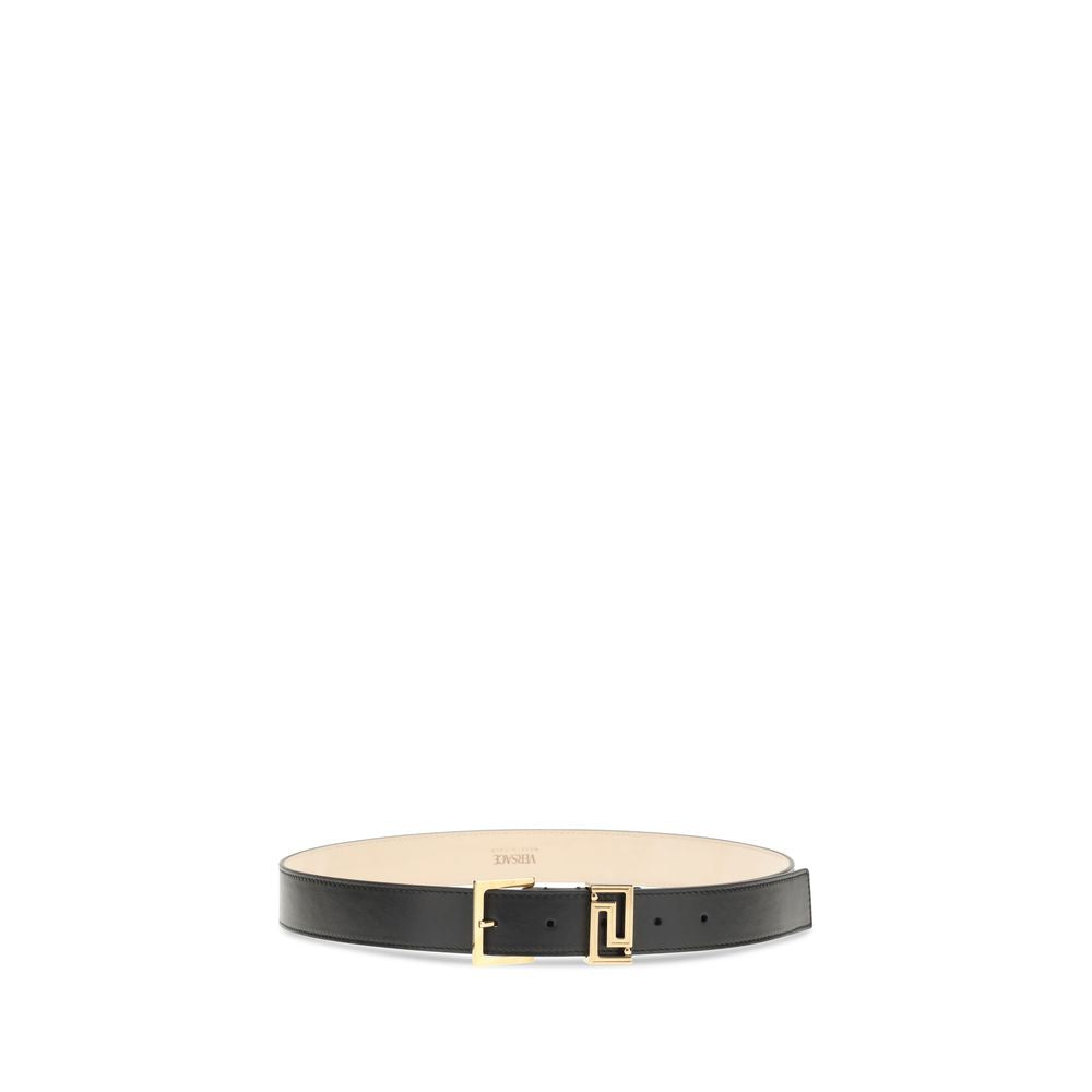 Versace Black Calf Leather Bos Taurus Belt by Versace outlet now on sale
