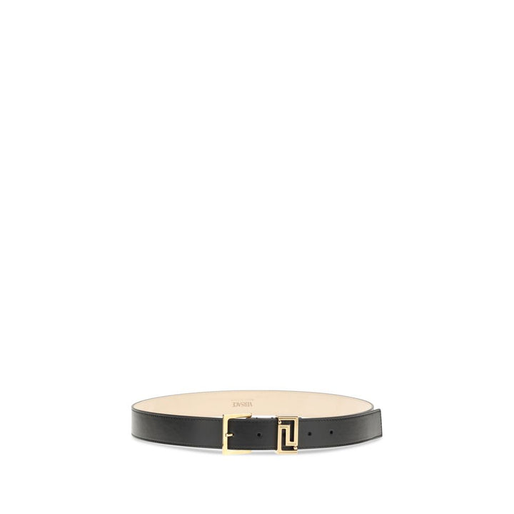 Versace Black Calf Leather Bos Taurus Belt by Versace outlet now on sale
