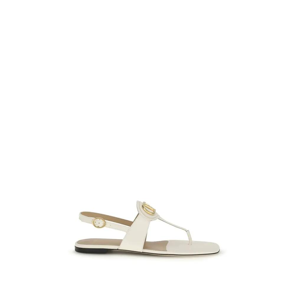 Valentino Garavani Sample Sale | Valentino Garavani Beige Calf Leather Bos Taurus Flat Sandals - | Designer outlet