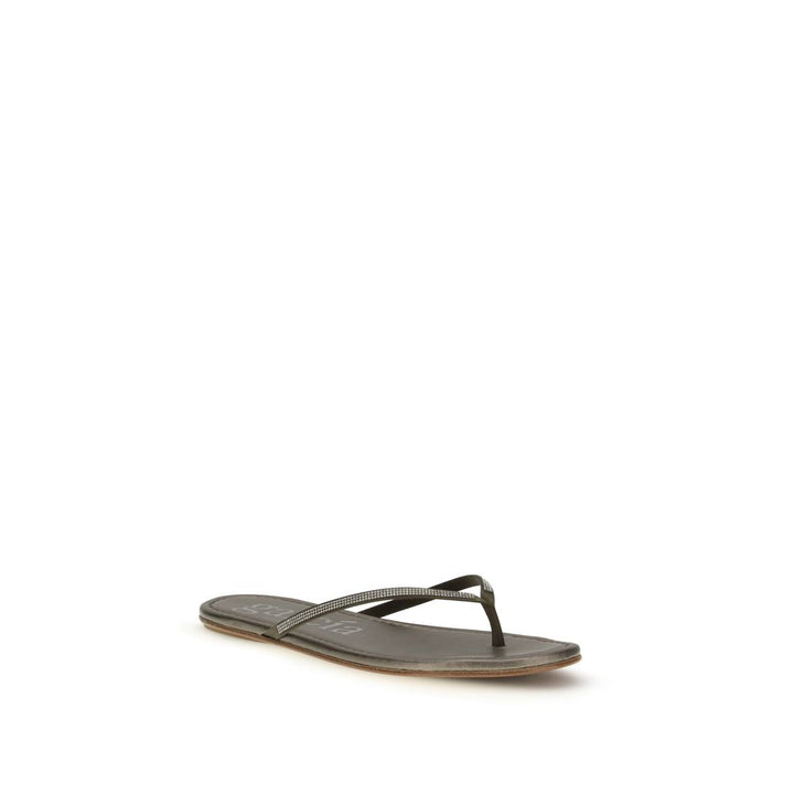 Pedro García Bicolor Crystals Flat Sandals by Pedro García outlet now on sale