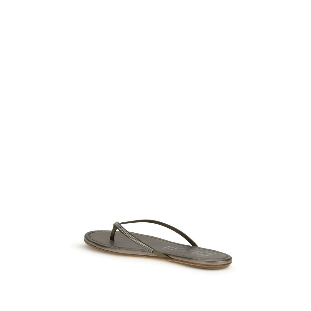 Pedro García Bicolor Crystals Flat Sandals by Pedro García outlet now on sale
