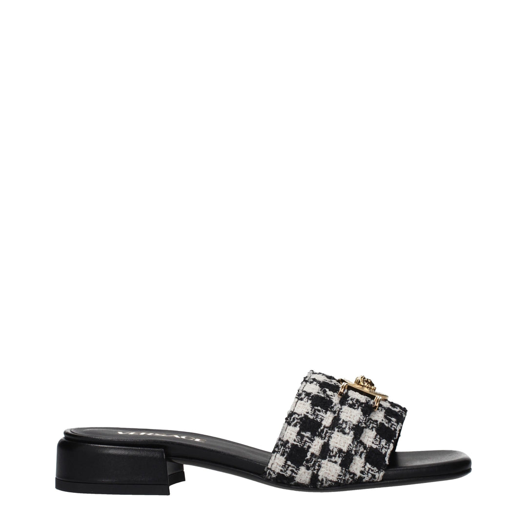 Versace Black Fabric Slippers by Versace outlet now on sale