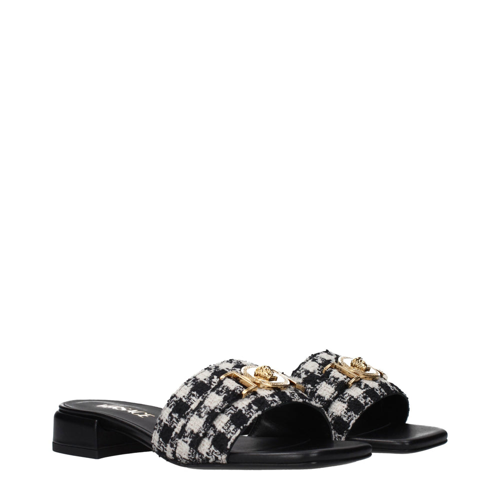 Versace Black Fabric Slippers by Versace outlet now on sale
