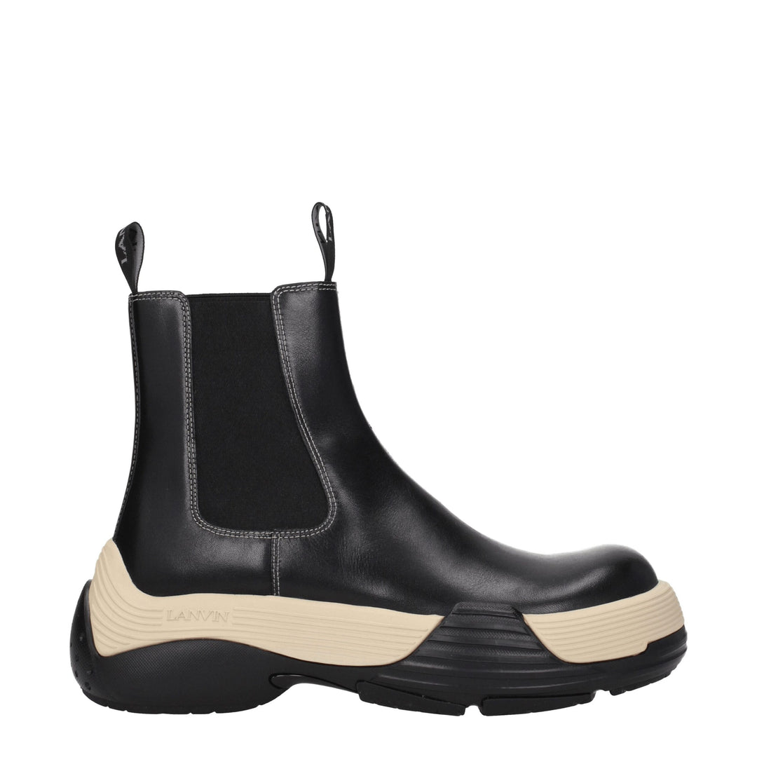 Lanvin Black Leather Ankle Boots by Lanvin outlet now on sale