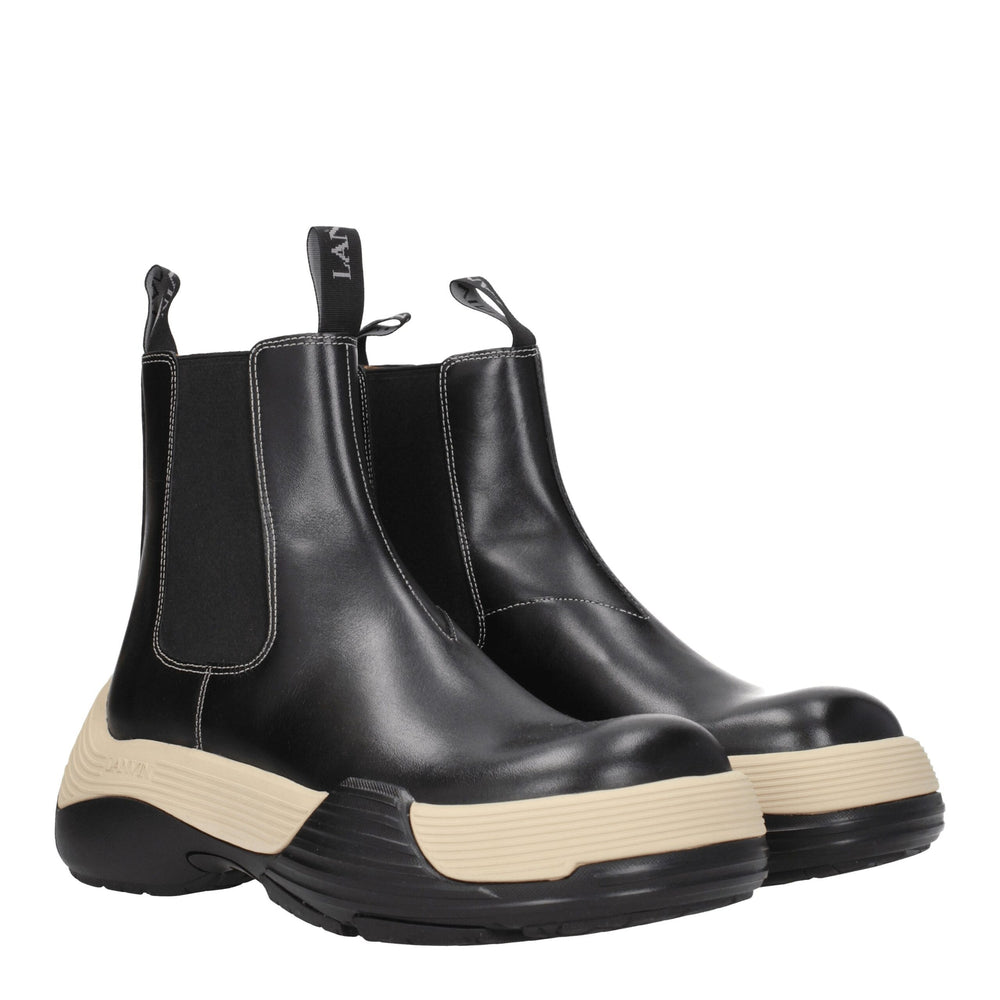 Lanvin Black Leather Ankle Boots by Lanvin outlet now on sale